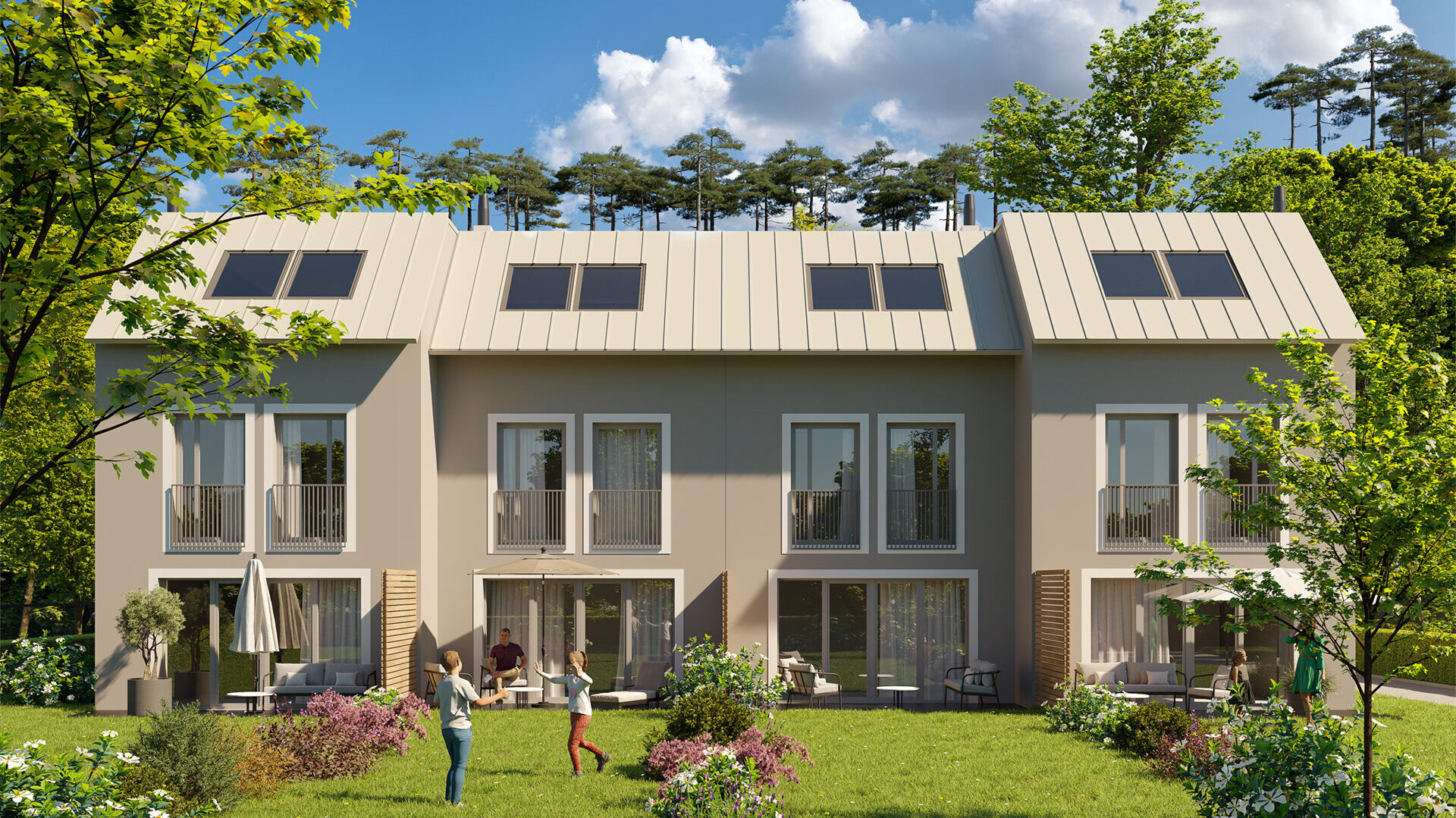 Nachhaltig Wohnen im Helenental Reihenhäuser Visualisierung